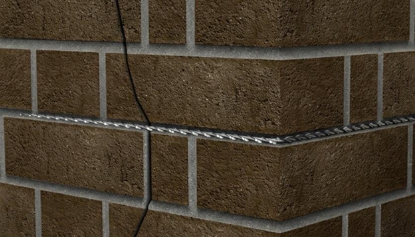 Усунення тріщин у кутах стін із використанням сталевих анкерів